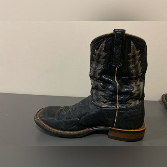 Vintage Men’s Anderson Bean elephant skin Cowboy Boots Size 11D Black Exotic - Picture 8 of 16